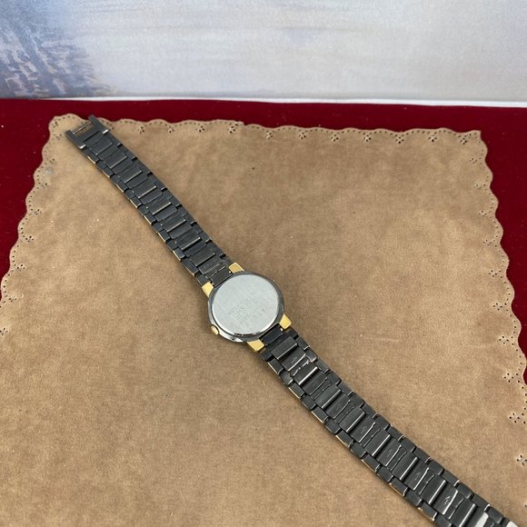 Vintage Lassale by Seiko Dress Watch 7/8 inch in Diameter Gun Metal Gray Gold - Picture 7 of 9